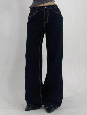 Low Waist Straight Jeans