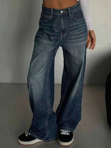 Low Waist Straight Jeans