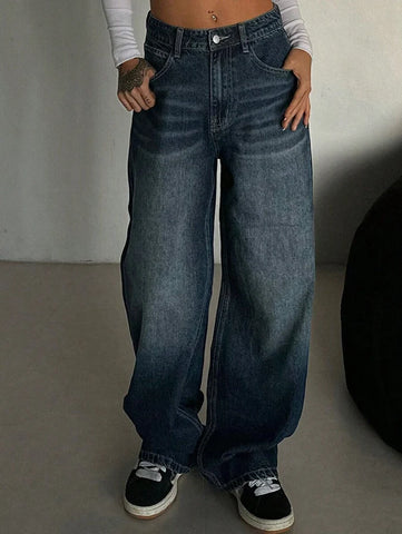 Low Waist Straight Jeans