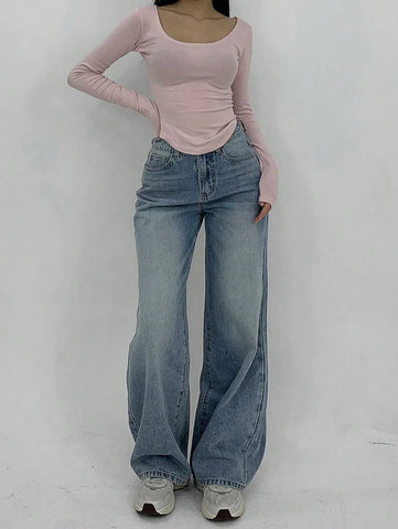 Low Waist Straight Jeans