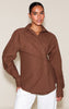 Navy Cotton Multi Button Cinched Shirt