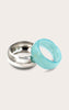 Silver and Turquoise Resin Chunky Cuffs