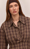 Pleated Cinched Waist Shirt