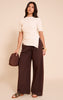 Beige Lightweight Woven Ruched Side Detail T Shirt