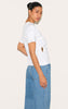 Black Trim Detail Asymmetric Hem T Shirt