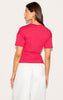 Black Trim Detail Asymmetric Hem T Shirt