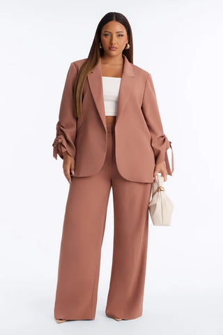 In My Element Ruched Blazer Pant Set