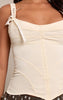 Cream Peachskin Eyelet Detail Corset