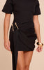 Black Woven Trim Wrap Mini Dress