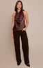 Satin Longline Cowl Neck Top