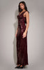 Wine Sequin Cowl Maxi Dress