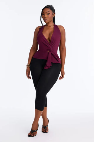 She's Divine Twist Drape Halter Top