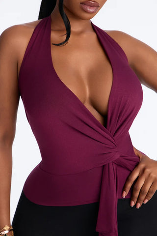 She's Divine Twist Drape Halter Top