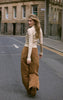 Faux Suede Straight Leg Trousers