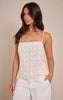 Petite Cream Stud Tie Back Cami Top