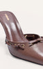 Point Toe Bow Mid Stiletto Court Mules