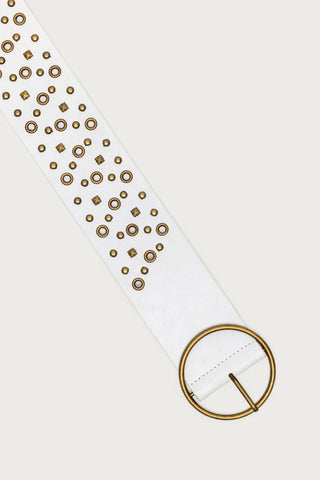 Stud & Grommet Faux Leather Belt