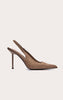 Black Faux Suede Point Toe Sling Back Heeled Courts
