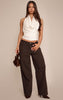 Satin Longline Cowl Neck Top