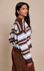 Petite Stripe Brushed Knit Cardigan