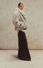 Brown Faux Fur Short Shawl Collar Coat