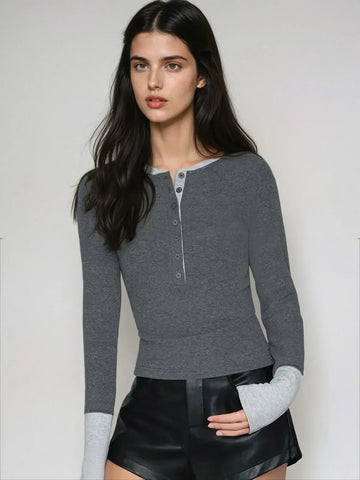 Modern Classic Contrast Cuff Henley
