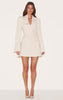 Almond Woven V Neck Blazer Dress