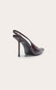 Burgundy Crinkle Heeled Sling Back Court Shoe