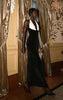 Black Velvet Contrast Chiffon Bust Maxi Dress