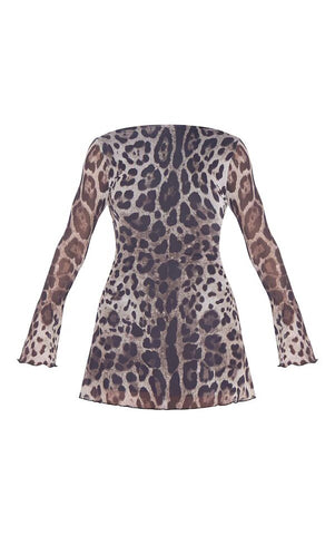 Wild Whisper Mesh Tie-Back Dress