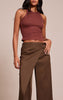 Tall Stone Woven Wrap Front Trousers