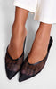 Black Mesh Court Mules