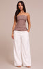 Petite White Trim Detail Asymmetric Bandeau Top