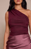 One Shoulder Satin Contrast Maxi Dress
