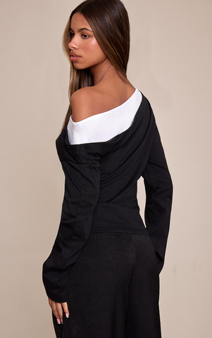 Petite Double Layer Asymmetric Detail Top