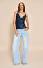 Navy Satin Lace Detail Cami Top
