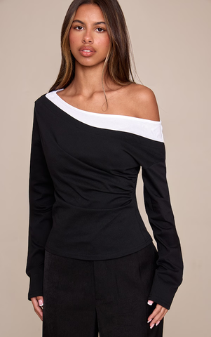 Petite Double Layer Asymmetric Detail Top