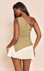 Asymmetric One Shoulder Trim Detail Long Top