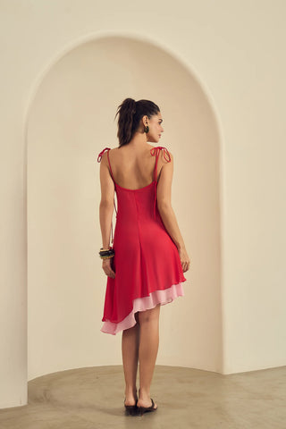 Cherry Asymmetrical Dress