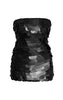 Premium Black Disc Sequin Mini Bandeau Dress