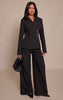 Woven Pleated Straight Leg Trousers