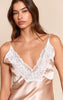 Navy Satin Lace Detail Cami Top
