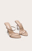 Taupe Croc Faux Leather Barely There Point Toe High Heels