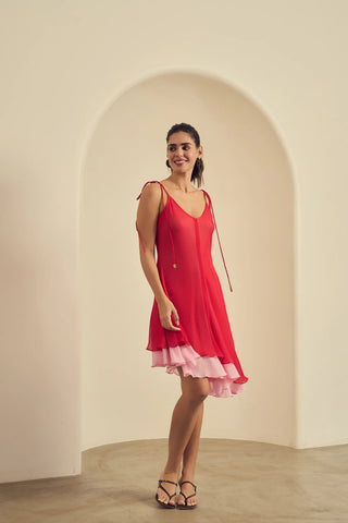 Cherry Asymmetrical Dress