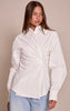 Navy Cotton Multi Button Cinched Shirt