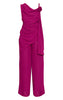 Deep Plum Chiffon Corsage Detail Wide Leg Jumpsuit