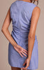 White Pinstripe Ruched Detail Bodycon Dress