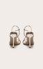 Gold Wide Fit Pu Strappy Asymmetric Buckle High Stiletto Heeled Sandals