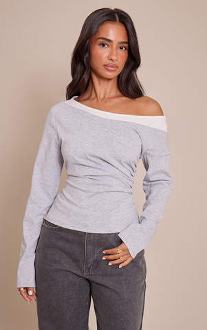 Petite Double Layer Asymmetric Detail Top