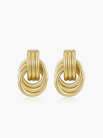 Gold Tone Twist Stud Earrings